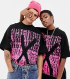 Collusion Unisex X Rene Matic Oversized Printed T-shirt In Black - Black
