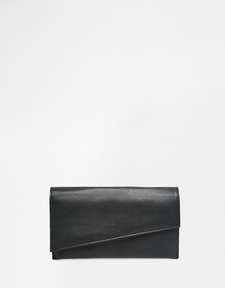Asos Leather Slanted Purse - Black