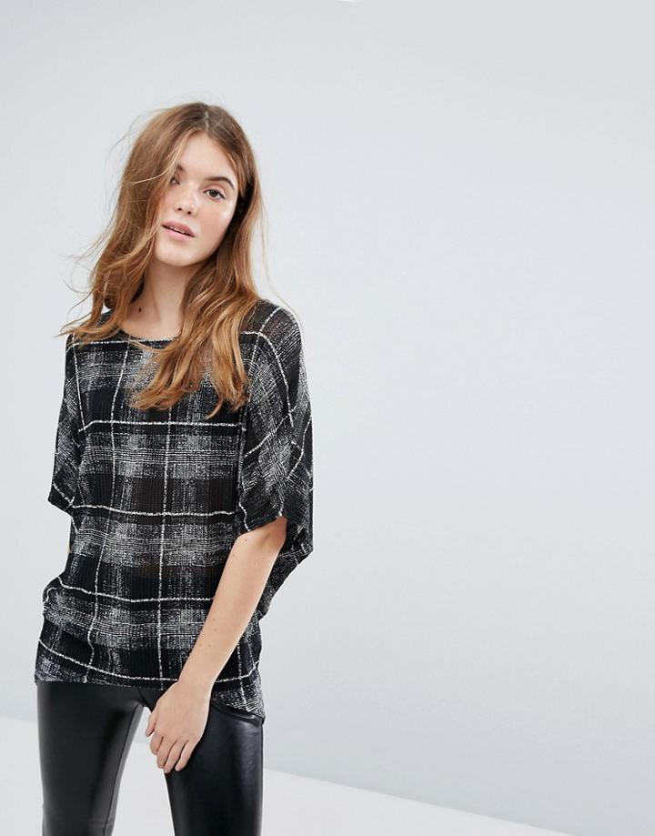 New Look Check Sweater - Black
