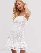 Unique21 Ruffle Hem Cami Dress - White