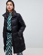 Vero Moda Longline Padded Jacket With Ring Pull - Black