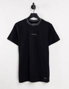 Mauvais Neck Tape Detail T-shirt In Black