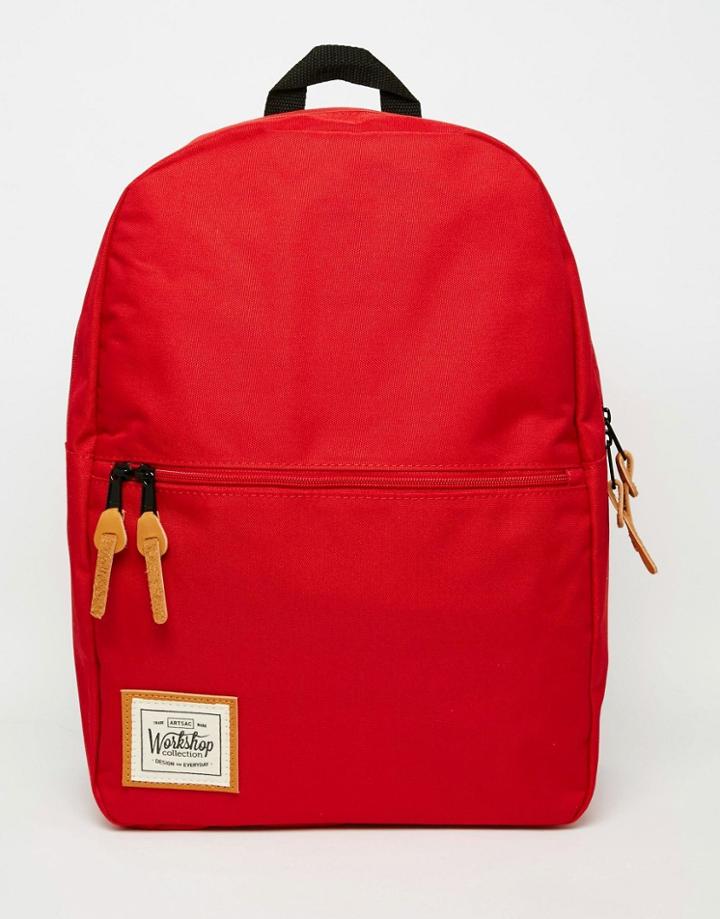 Workshop Zip Pocket Backpack - Red