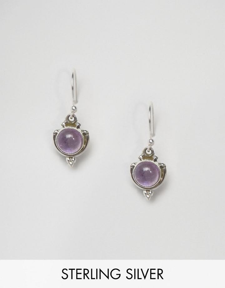 Jo Bali By Kingsley Ryan Amethyst Drop Earrings - Silver