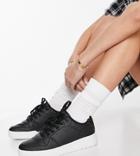 Truffle Collection Wide Fit Chunky Flatform Sneakers In Black