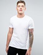 Jack & Jones Longline Core Crew Neck T-shirt With Curved Hem - White
