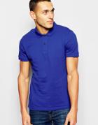 Dkny Polo Shirt Embroidered Chest Logo - Blue