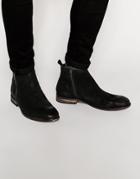 Asos Chelsea Boots In Black Suede With Double Zip - Black