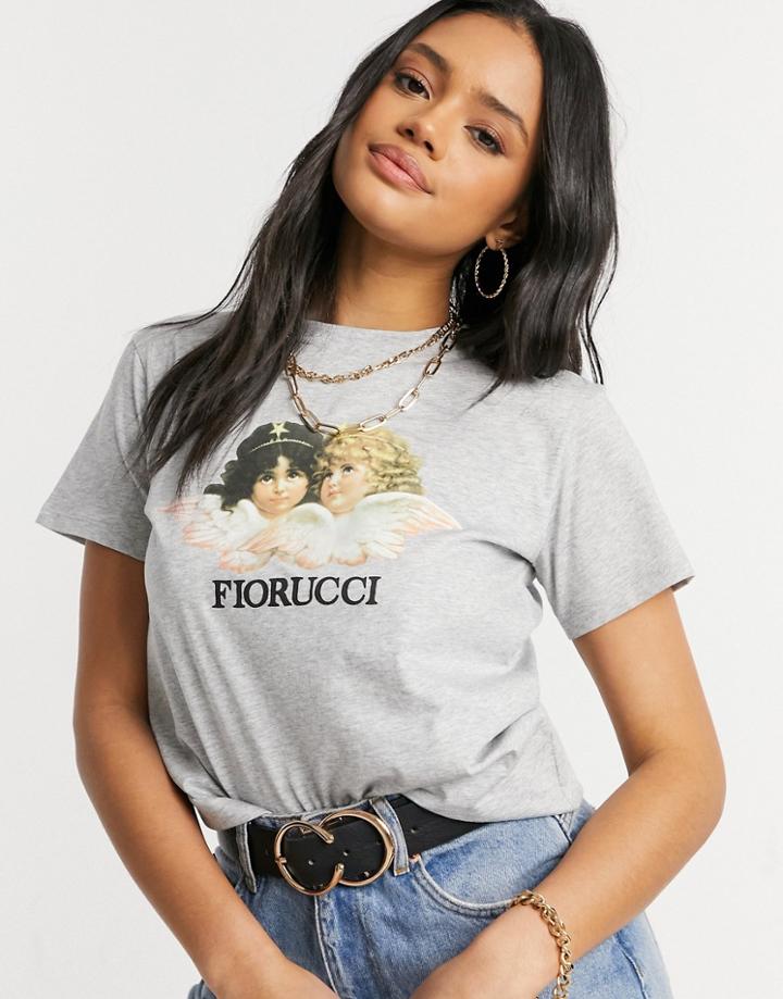 Fiorucci Vintage Angels T-shirt In Gray-grey