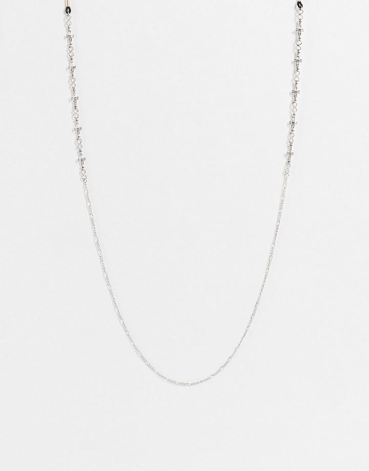Reclaimed Vintage Unisex Sunglasses Chain With Crosses In Silver