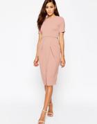 Asos Double Layer Textured Wiggle Dress - Pink