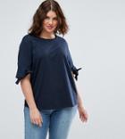 Asos Curve T-shirt With Tie Sleeve - Multi