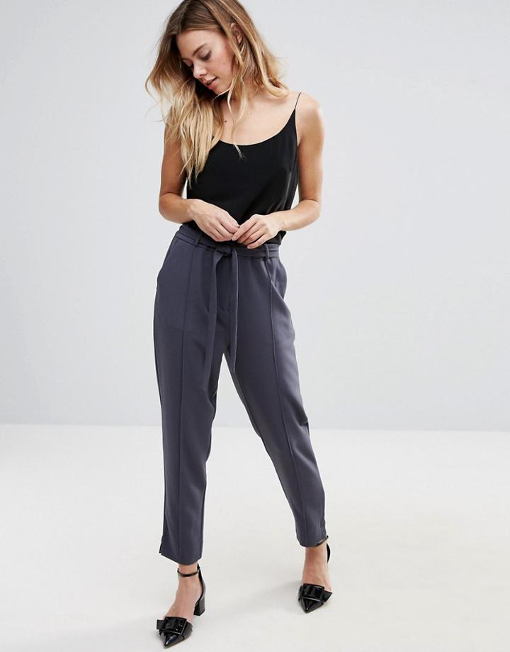 Vila Belted Peg Pant - Black