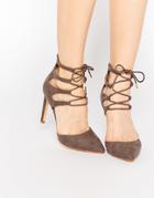 Truffle Collection Nova Ghillie Heeled Shoes - Taupe Mf