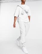 Asos Design Oversized Sweatpants In White Marl