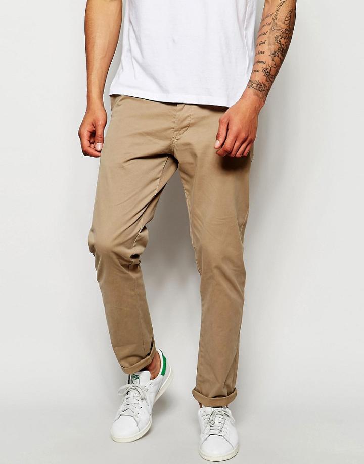 New Look Slim Chino In Stone - White