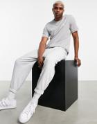 Adidas Originals Essentials T-shirt In Gray Heather With Small Logo-grey