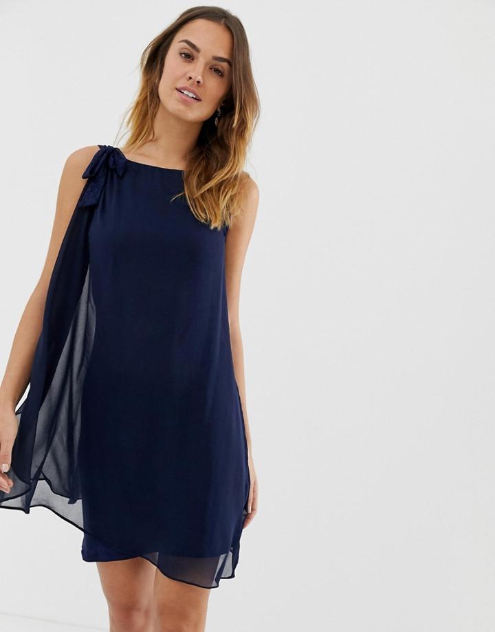 Naf Naf Loose Dress With Bow Detail - Pink