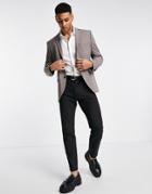 Jack & Jones Premium Slim Fit Suit Jacket In Textured Sand-neutral