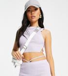 Missguided Petite Racer Crop Top With Cut-outs In Violet - Part Of A Set-purple