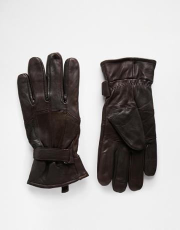 Peter Werth Leather Gloves - Brown