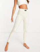 Asos 4505 Seamless Yoga Legging In Rib-white