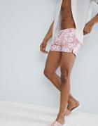 Oiler & Boiler Swim Shorts Pink Daisy Print - Pink