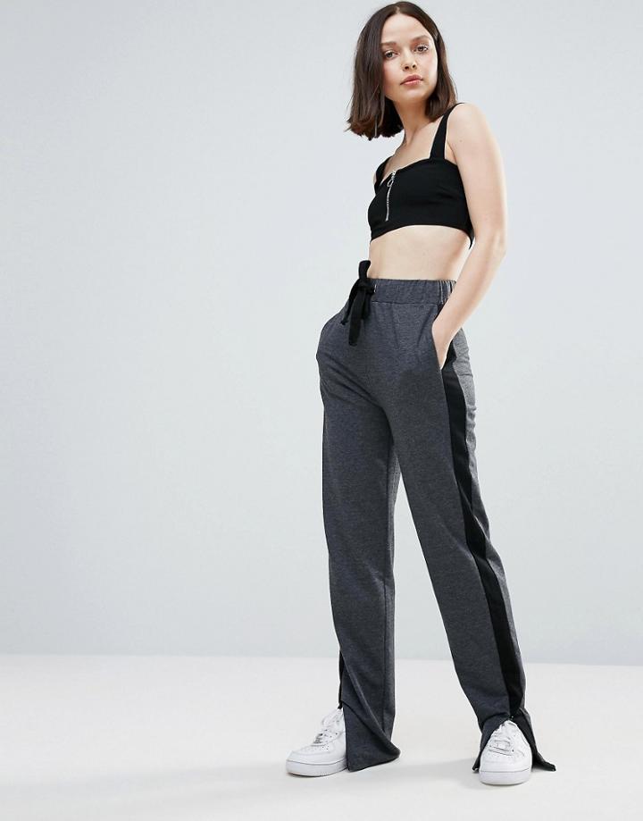 Twiin Notion Stripe Side Track Pant - Gray