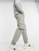 Asos Design Cargo Pants In Skater Fit In Light Khaki-green