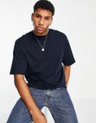 River Island Oversized T-shirt In Navy