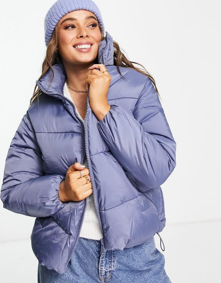 New Look Boxy Puffer Jacket In Mid Blue-blues