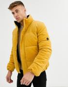 Native Youth Cord Puffer Jacket-yellow
