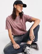 Asos Design Oversized T-shirt In Washed Mink-pink