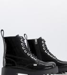 Kickers Exclusive Kizziie Ankle Boots In Black Patent Croc