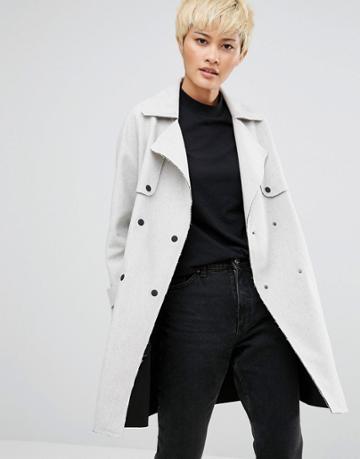 Native Youth Esker Trench Jacket - Gray