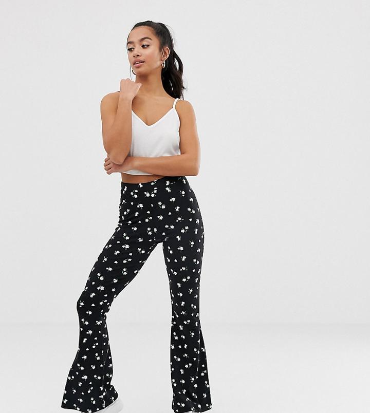 Asos Design Petite Flare Leggings In Ditsy Print - Multi