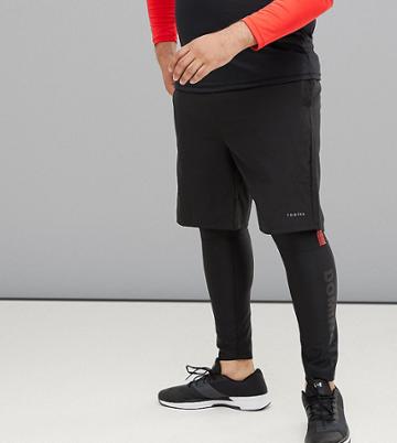 Tribeka Plus Performance Woven Midboard Gym Shorts - Black