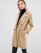Ax Paris Double Breasted Trench Jacket - Beige