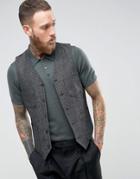 Asos Skinny Vest With Pockets In Gray - Gray