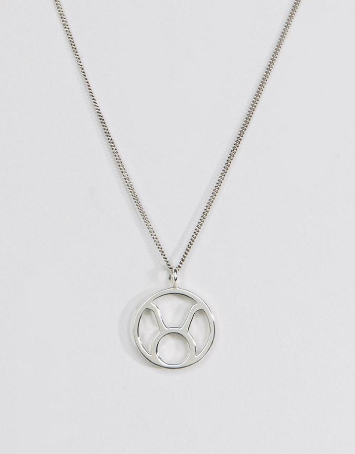 Fashionology Sterling Silver Taurus Zodiac Necklace - Silver