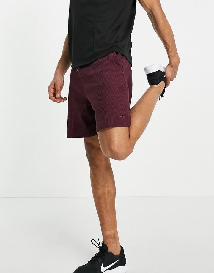 Asos 4505 Training Shorts In Ribbed Jersey-red