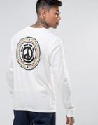 Element Peace Long Sleeve T-shirt With Back Print - White
