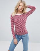Asos Long Sleeve Top In Sparkle Stripe - Multi