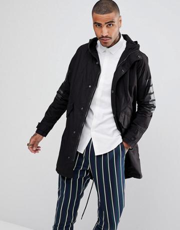 Gio Goi Lightweight Parka In Black - Black