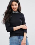 Brave Soul High Neck Top - Black