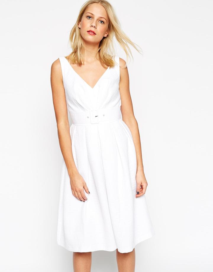 Asos 50's Belted Prom Dress - Blue