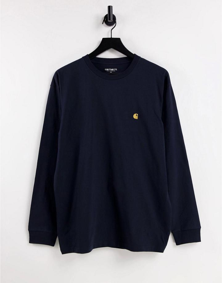 Carhartt Wip Chase Long Sleeve Top In Navy