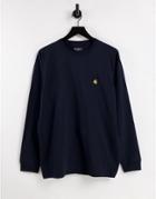 Carhartt Wip Chase Long Sleeve Top In Navy
