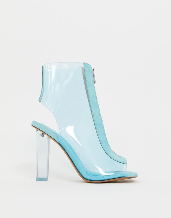 Asos Design Energise Clear Heeled Boots - Blue