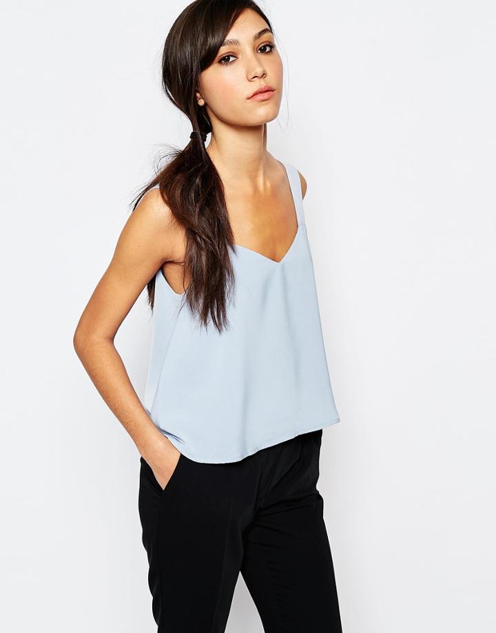 Neon Rose Swing Cami Top - Pale Blue